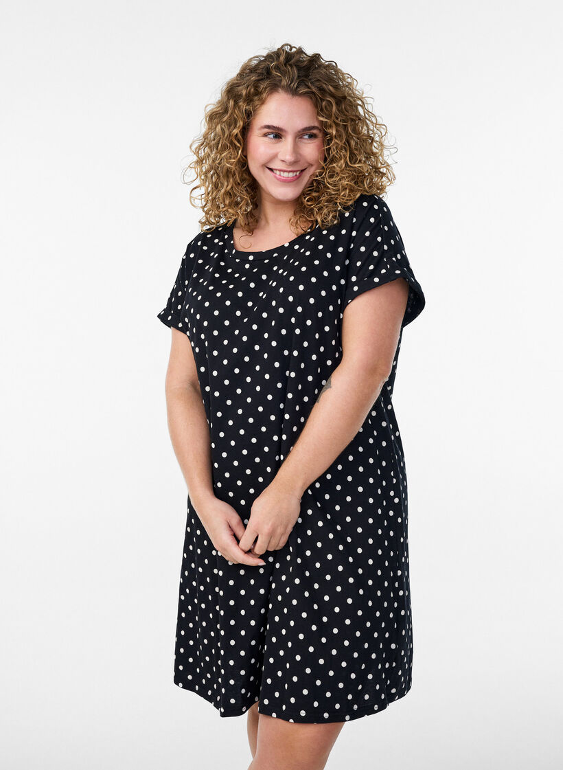 2er-Pack T-Shirt-Kleid mit kurzen &Auml;rmeln, Schwarz, Model image number 0