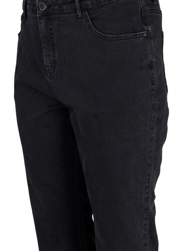 Geschnittene Vera Jeans mit geradem Schnitt, Black, Packshot image number 2