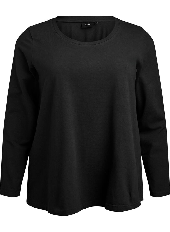 Basic Bluse aus Jersey mit langen &Auml;rmeln, Schwarz, Packshot image number 0
