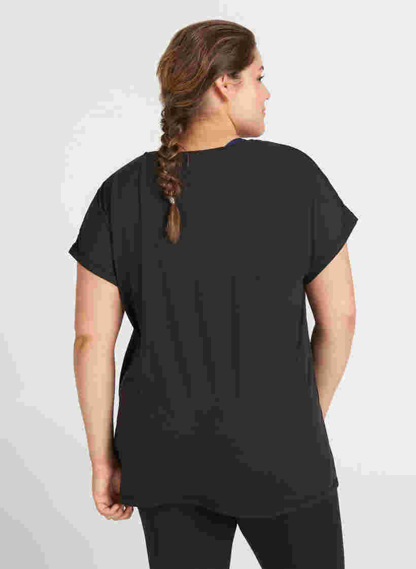 Einfarbiges Trainings-T-Shirt, Black, Model image number 0