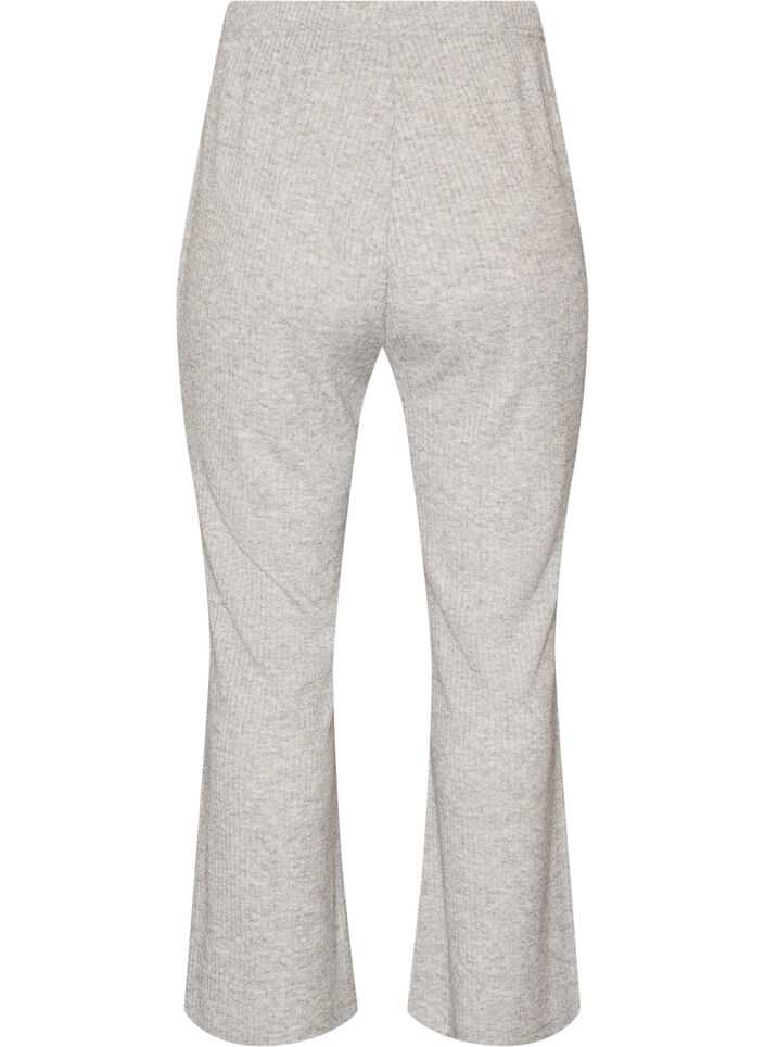 Hose aus Jersey mit Rippstruktur und ausgestelltem Bein, Grau, Packshot image number 1