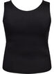 Figurbetontes Basic-Top aus glattem Stoff, Schwarz, Packshot image number 1