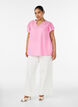 Bluse aus Viskose und Leinen mit R&uuml;schen&auml;rmeln, Pink, Model image number 1