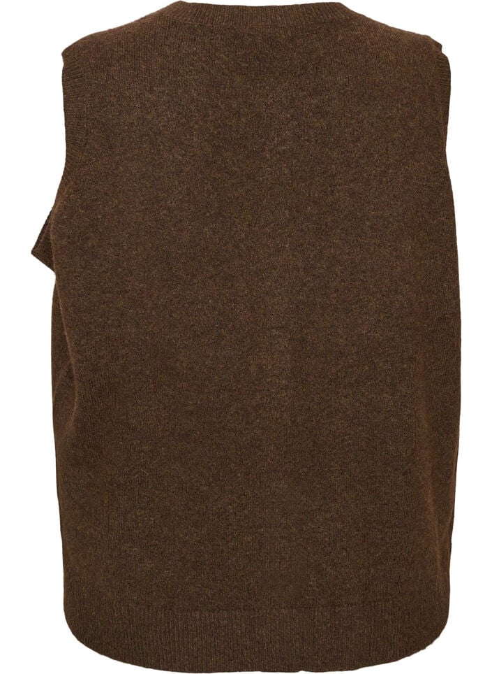 Strickweste mit dekorativen Kn&ouml;pfen, Braun, Packshot image number 1
