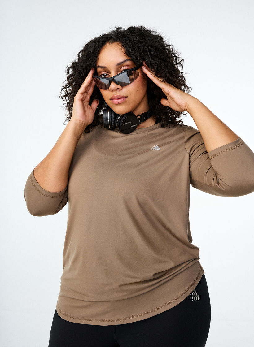  Trainingsbluse mit 3/4 &Auml;rmeln, Beige, Image image number 0