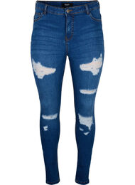 Slim-Fit-Jeans mit Abriebdetails, Blue Denim, Packshot