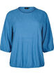 Bluse mit Struktur und 3/4-&Auml;rmeln, Blau, Packshot image number 0