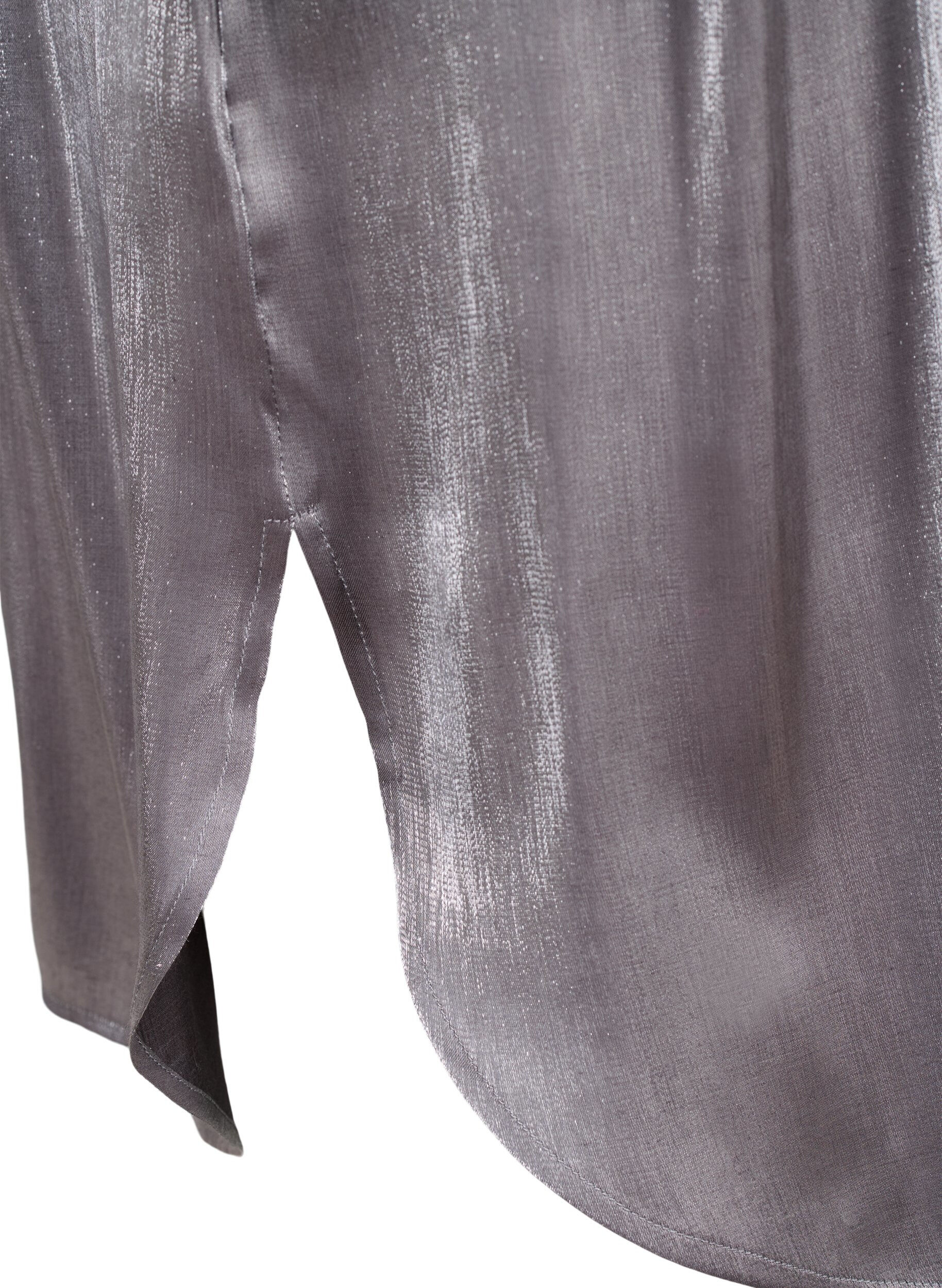 Zizzi Langes silberfarbenes Shirt, Dark Silver, Packshot image number 3