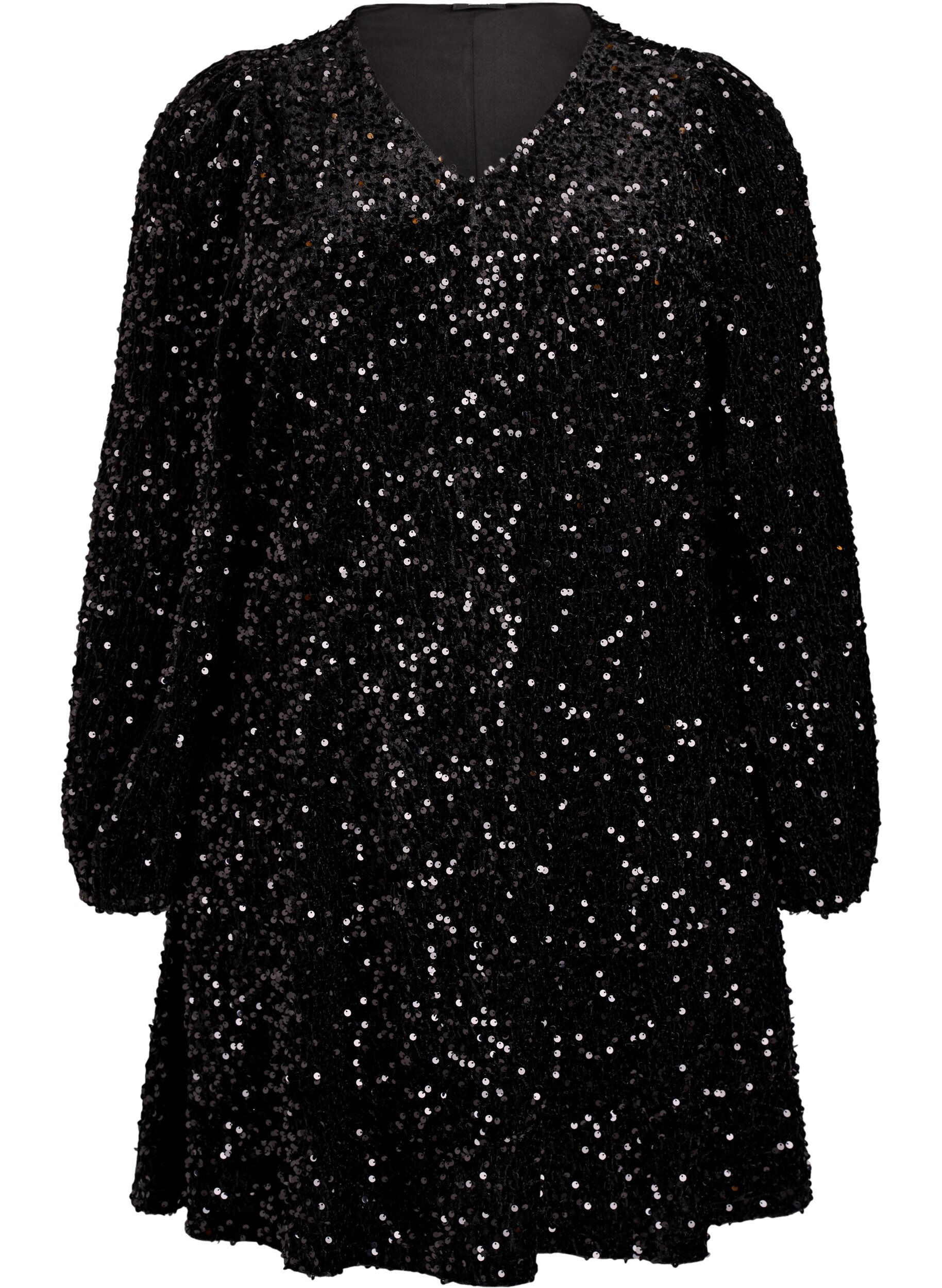 Kurzes A-Linien-Pailletten-Kleid