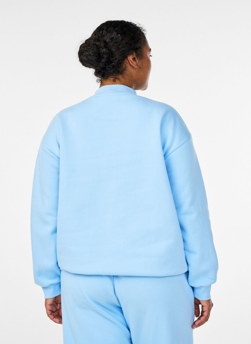 Sweatshirt mit hohem Kragen und langen &Auml;rmeln, Blau, Model image number 2