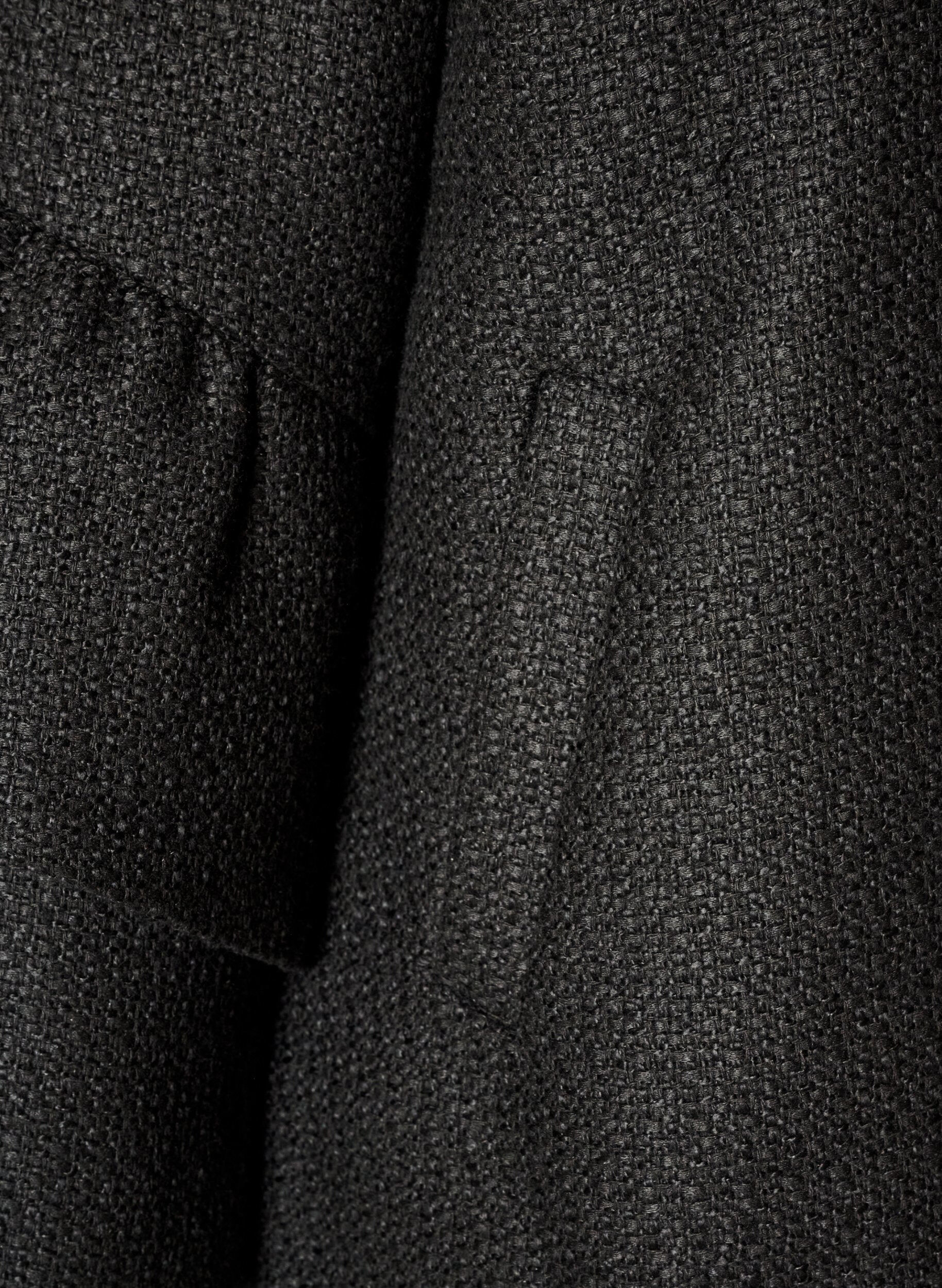 ZizziBoucl&eacute;-Jacke mit R&uuml;schendetails, Schwarz, Packshot image number 3