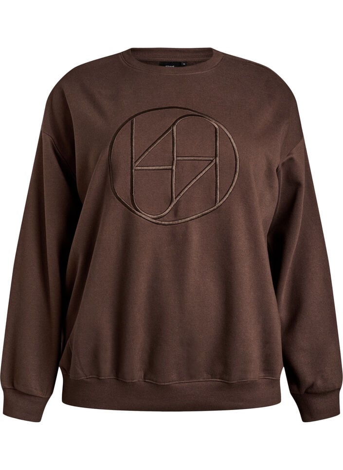 Sweatshirt mit Motiv, Braun, Packshot image number 0