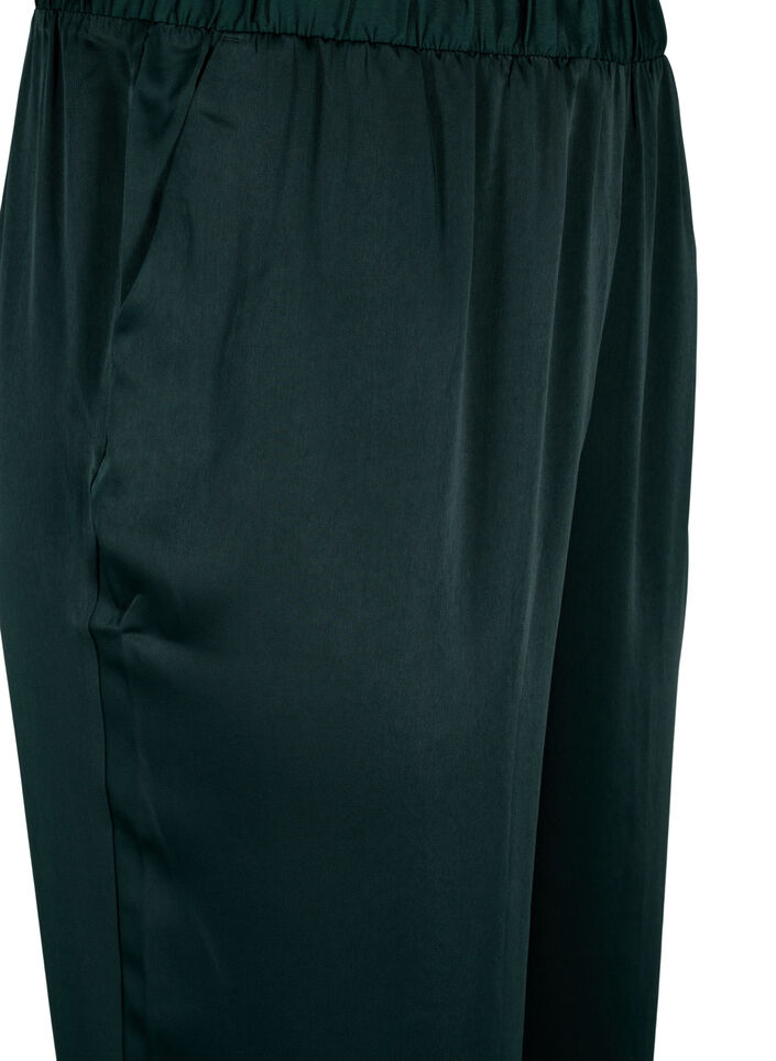 Pyjama-Hose aus Satin mit elastischem Bund, Scarab, Packshot image number 2