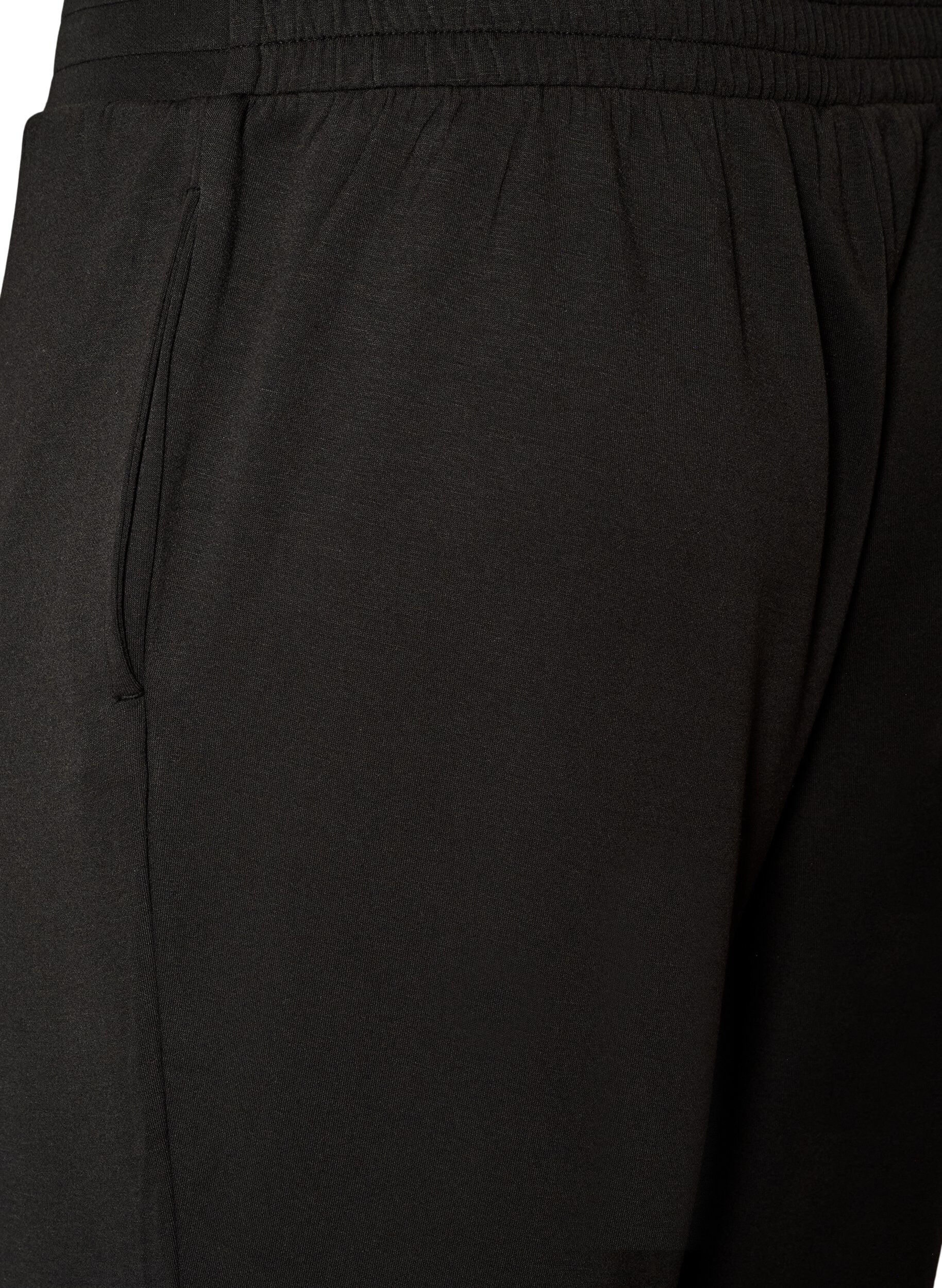 ZizziJerseyhose mit hoher Taille und Taschen, Schwarz, Packshot image number 3