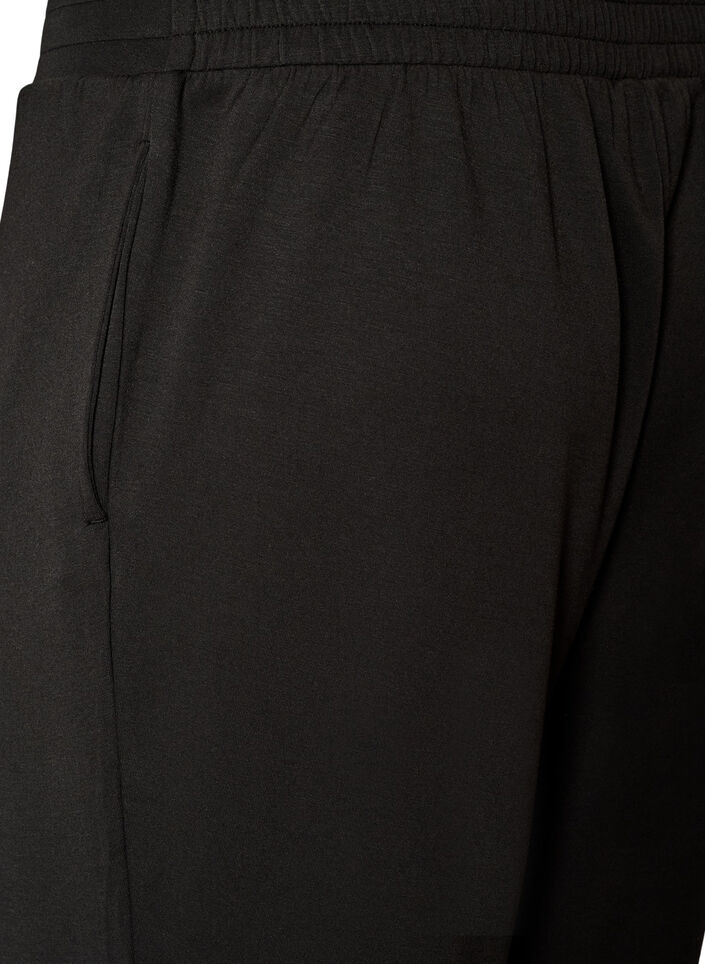 Jerseyhose mit hoher Taille und Taschen, Schwarz, Packshot image number 3