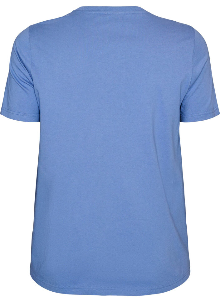 T-Shirt aus Bio-Baumwolle mit Frontprint, Blau, Packshot image number 1