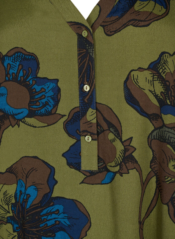 Kleid aus Viskose mit Print, Gr&uuml;n, Packshot image number 2