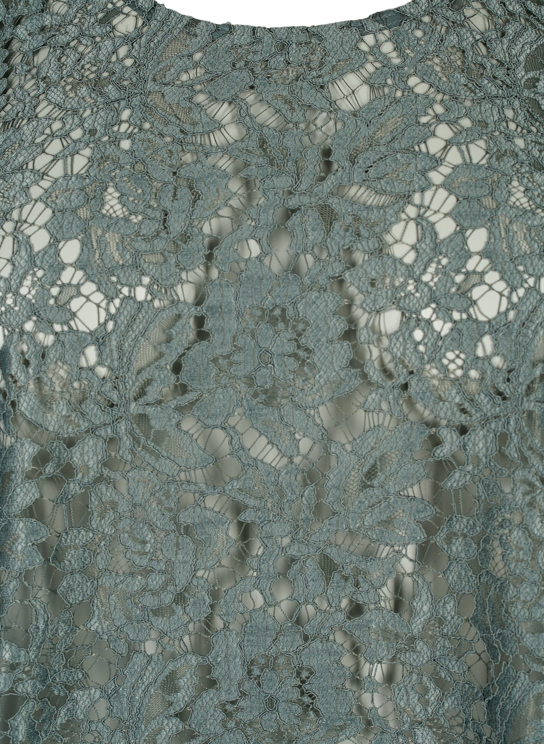 Zizzi FLASH &ndash; Lang&auml;rmelige Spitzenbluse, Balsam Green, Packshot image number 2