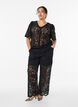 Hoch taillierte Spitzenhose mit geraden Beinen, Schwarz, Model image number 1