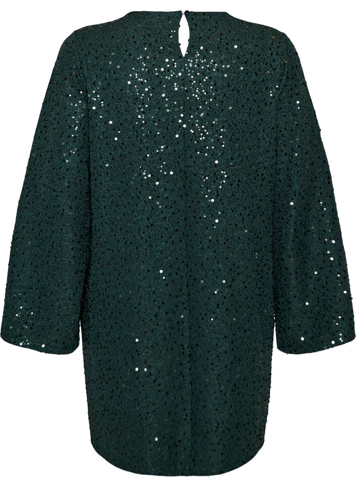 Kurzes Paillettenkleid in A-Linie, Gr&uuml;n, Packshot image number 1
