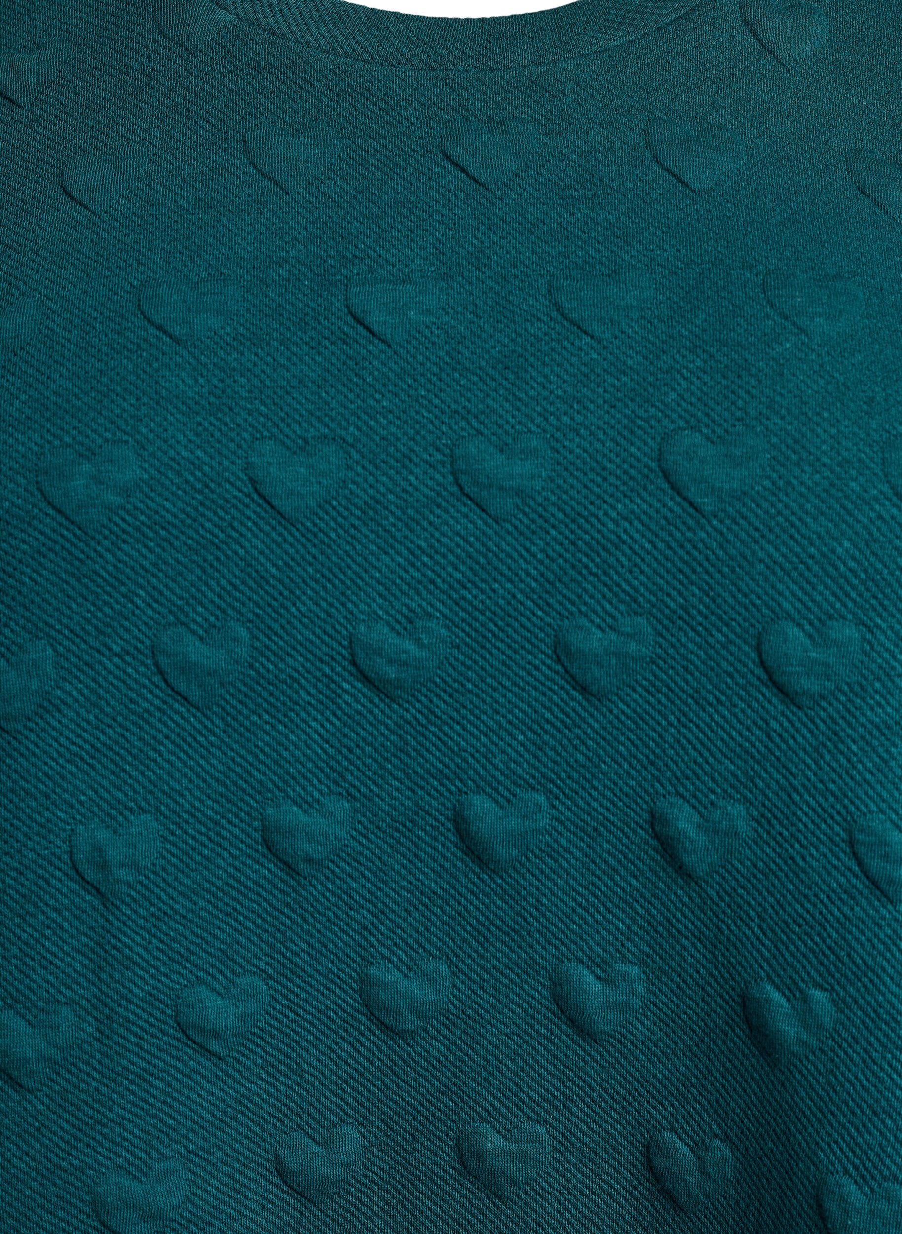 Zizzi T-Shirt aus gepr&auml;gtem Baumwolljersey, Gr&uuml;n, Packshot image number 2