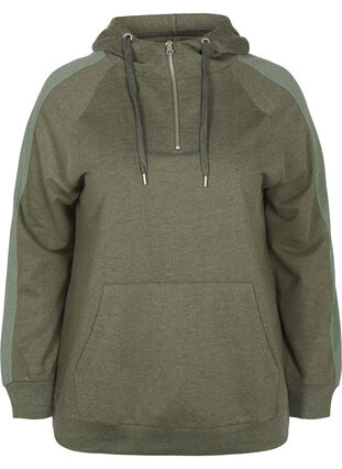Sweatshirt mit Reißverschluss und Kapuze, Forest Night, Packshot image number 0
