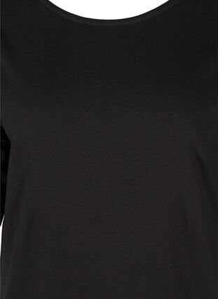 Baumwollkleid mit 3/4-Ärmeln und Taschen, Black, Packshot image number 2