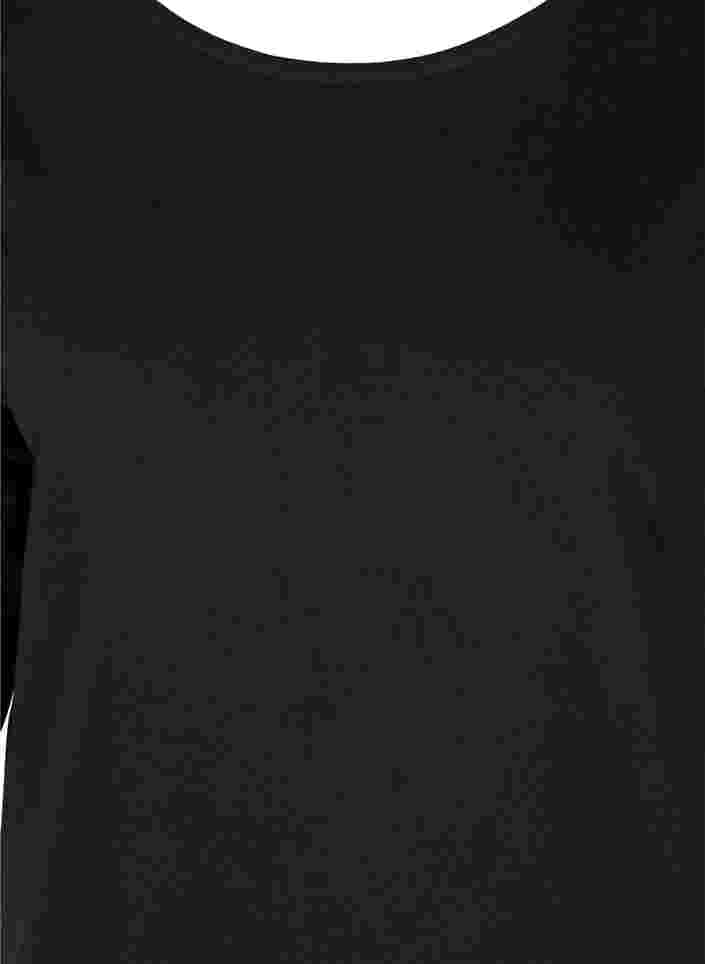 Baumwollkleid mit 3/4-Ärmeln und Taschen, Black, Packshot image number 2