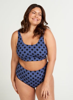 Bikini Oberteil, Blue Indigo Dot, Model image number 2