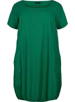 Kurzarm Kleid aus Baumwolle, Verdant Green, Packshot image number 0
