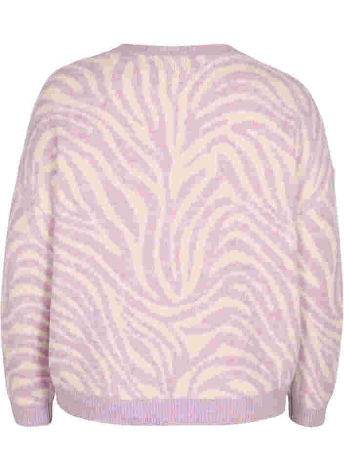 Strickbluse mit Muster, Lavender  Mel Comb., Packshot image number 1
