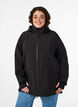 Kurze Softshell-Jacke mit abnehmbarer Kapuze, Schwarz, Model image number 0