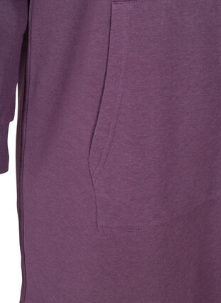 Langes Sweatshirt mit Kapuze und großer Tasche, Blackberry Wine, Packshot image number 3