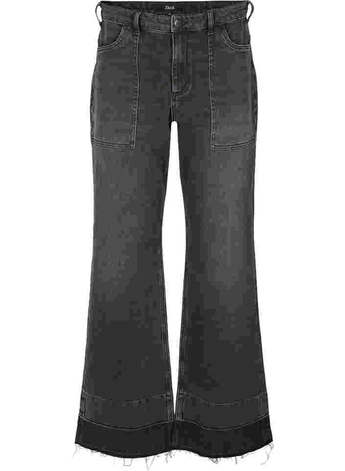 Wide Fit Jeans mit hoher Taille, Grey Denim, Packshot image number 0