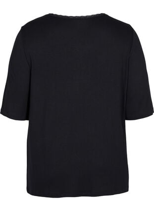 Kurzärmeliges Nachthemd aus Viskose, Black, Packshot image number 1