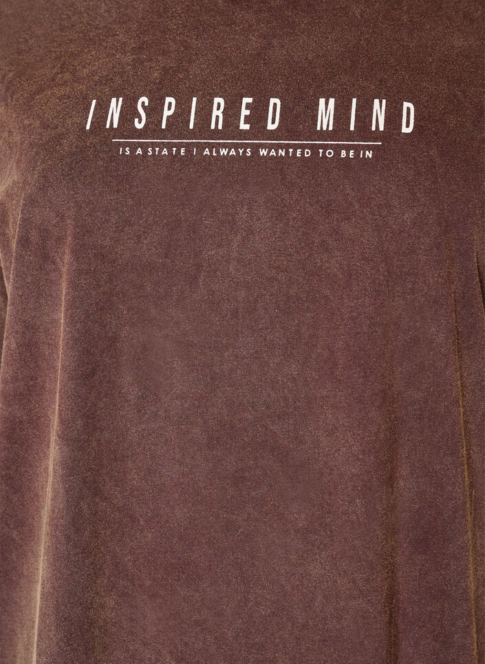 Lockeres T-Shirt-Kleid mit Washed-Optik, Braun, Packshot image number 2