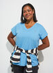 Lockeres Trainings-T-Shirt mit V-Ausschnitt, Blau, Model image number 0