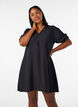 Kurzes A-Linien-Kleid mit V-Ausschnitt, Schwarz, Model image number 0
