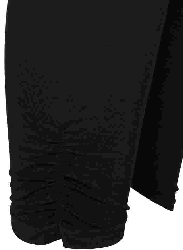 Basics 3/4-Leggings mit Faltendetails, Black, Packshot image number 3