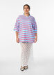 Oversize-T-Shirt mit Streifen und 1/2-&Auml;rmeln, Blau, Model image number 1