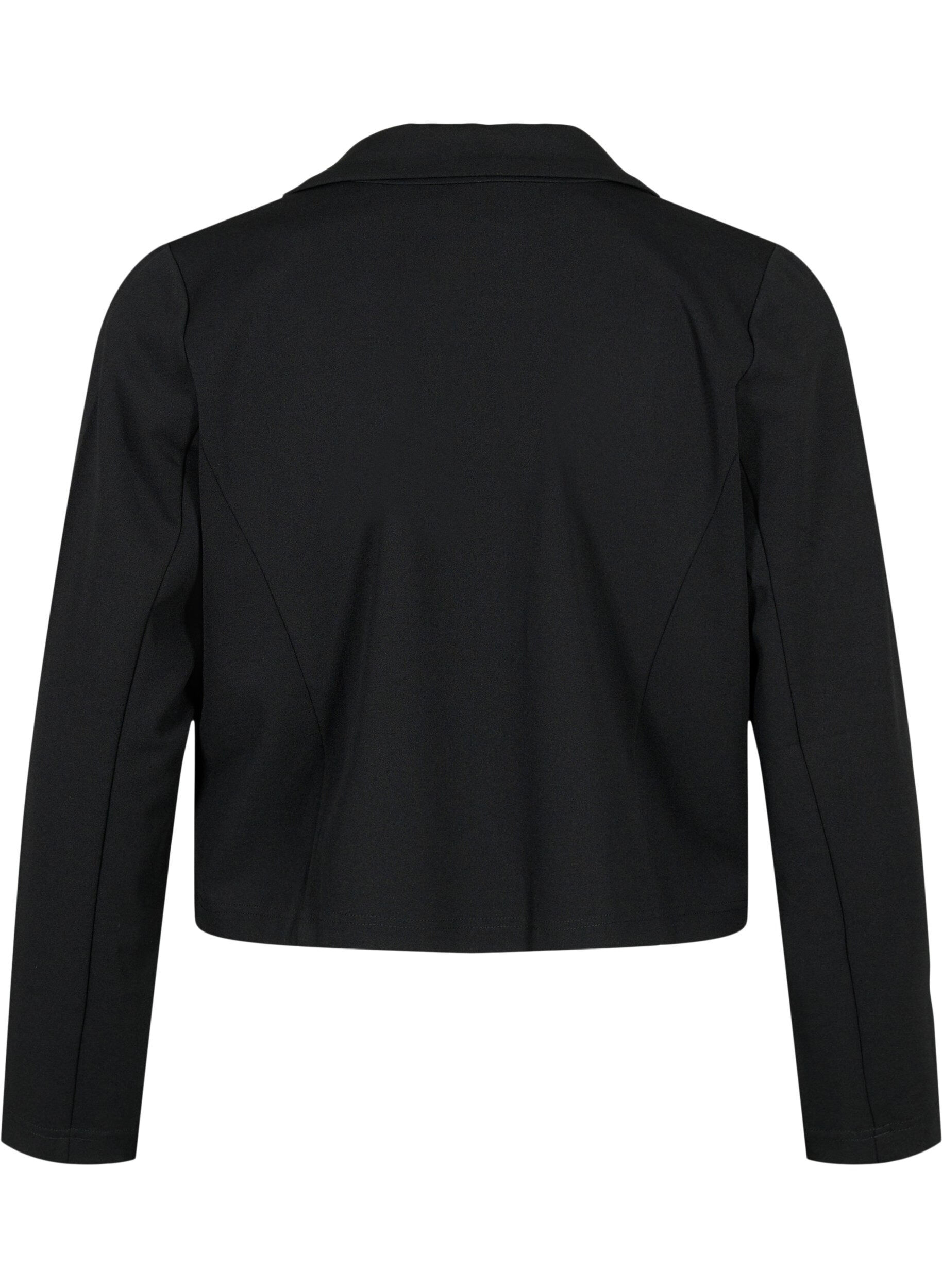 Zizzi Kurzer Blazer mit Knopf, Black, Packshot image number 1