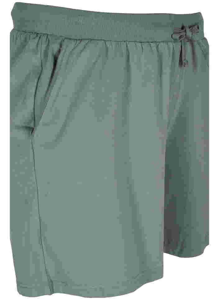 Shorts aus Baumwolle mit Taschen, Balsam Green Solid, Packshot image number 2