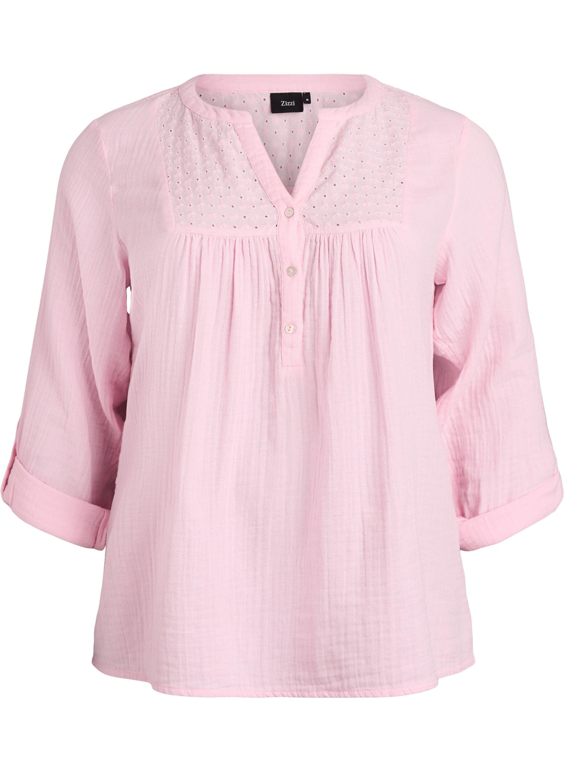 ZizziBluse aus Baumwollmusselin mit Lochstickerei, Rot, Packshot image number 0