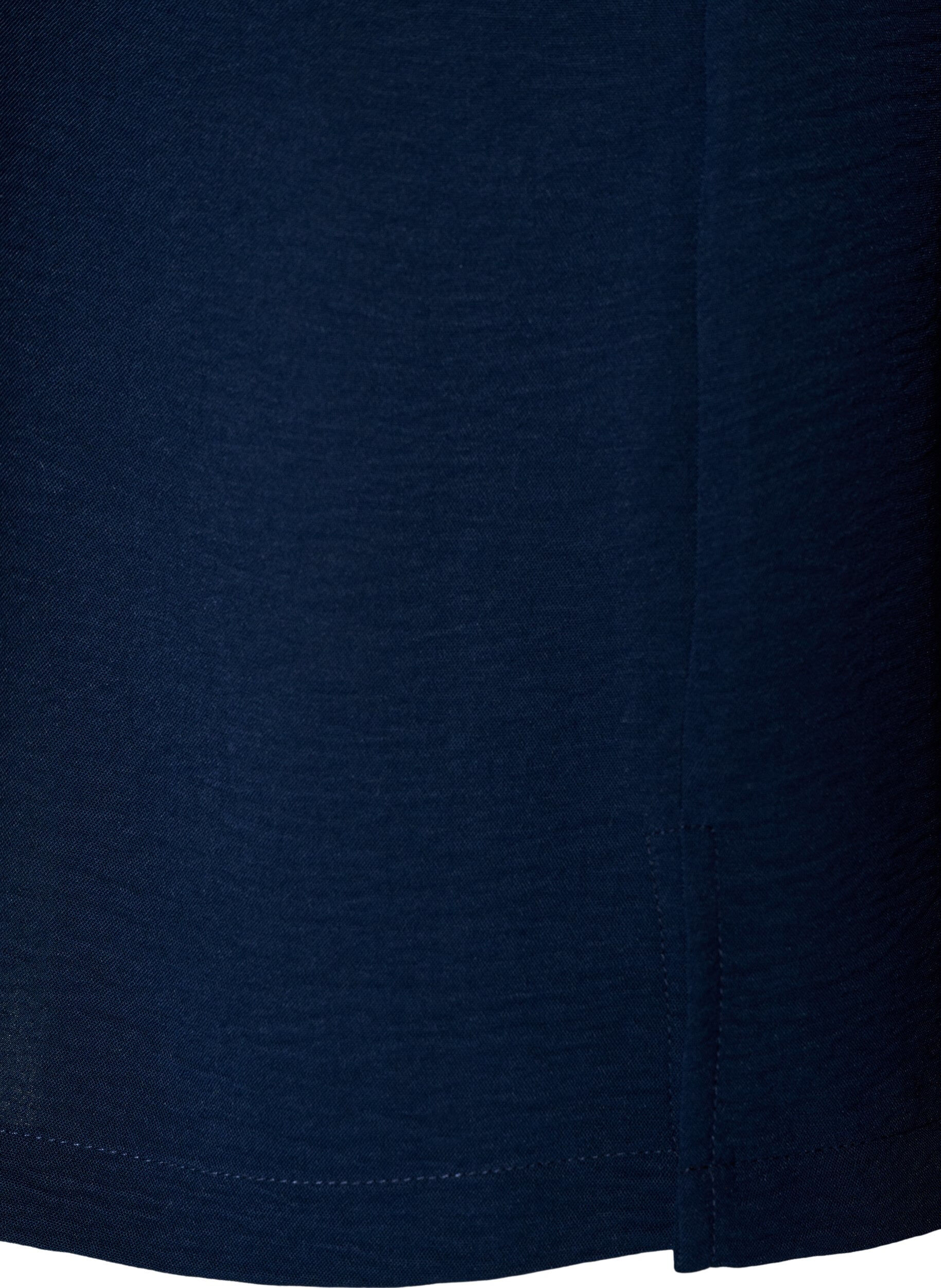 Zizzi&Auml;rmelloses Oberteil mit Faltendetails, Blau, Packshot image number 3
