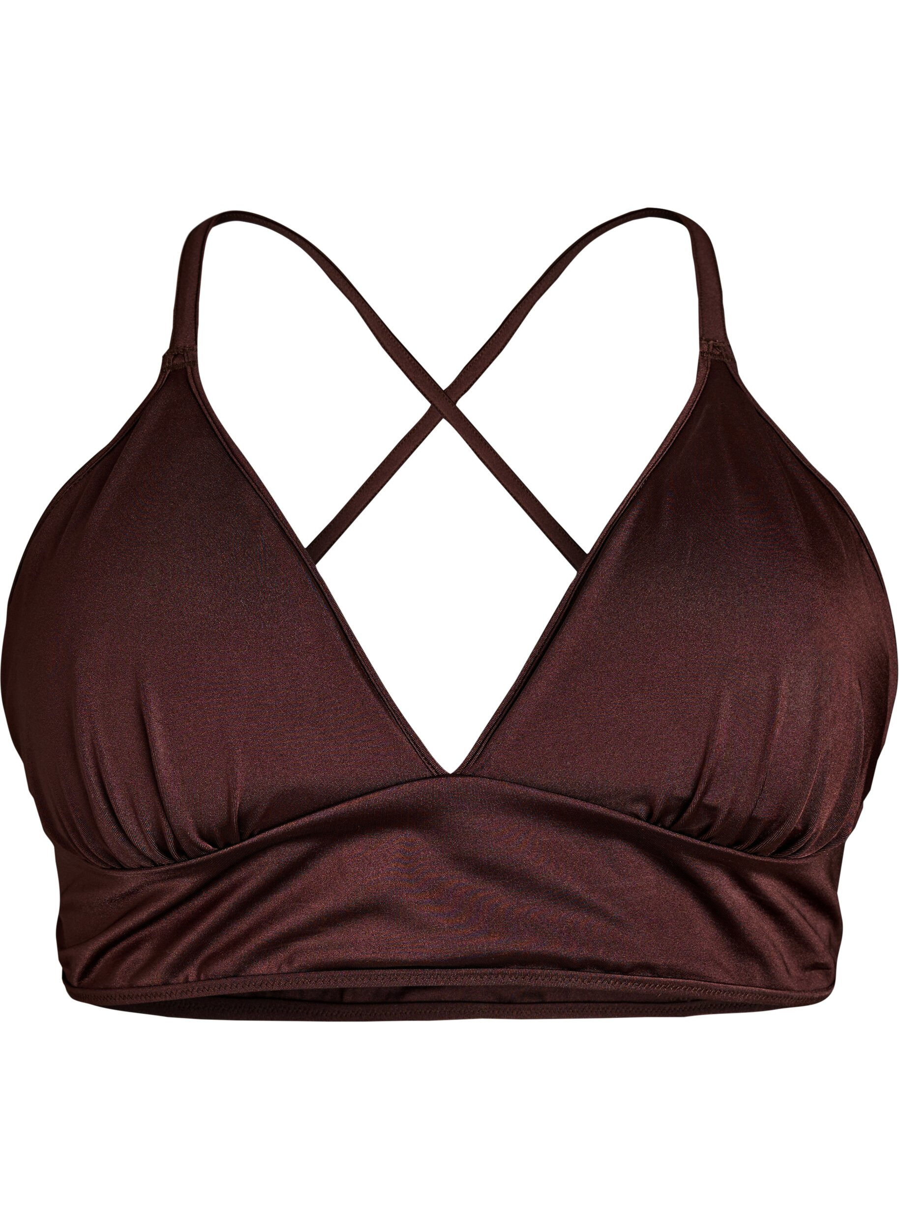 Wende-Bikini-Top mit V-Ausschnitt und Kreuztr&auml;gern