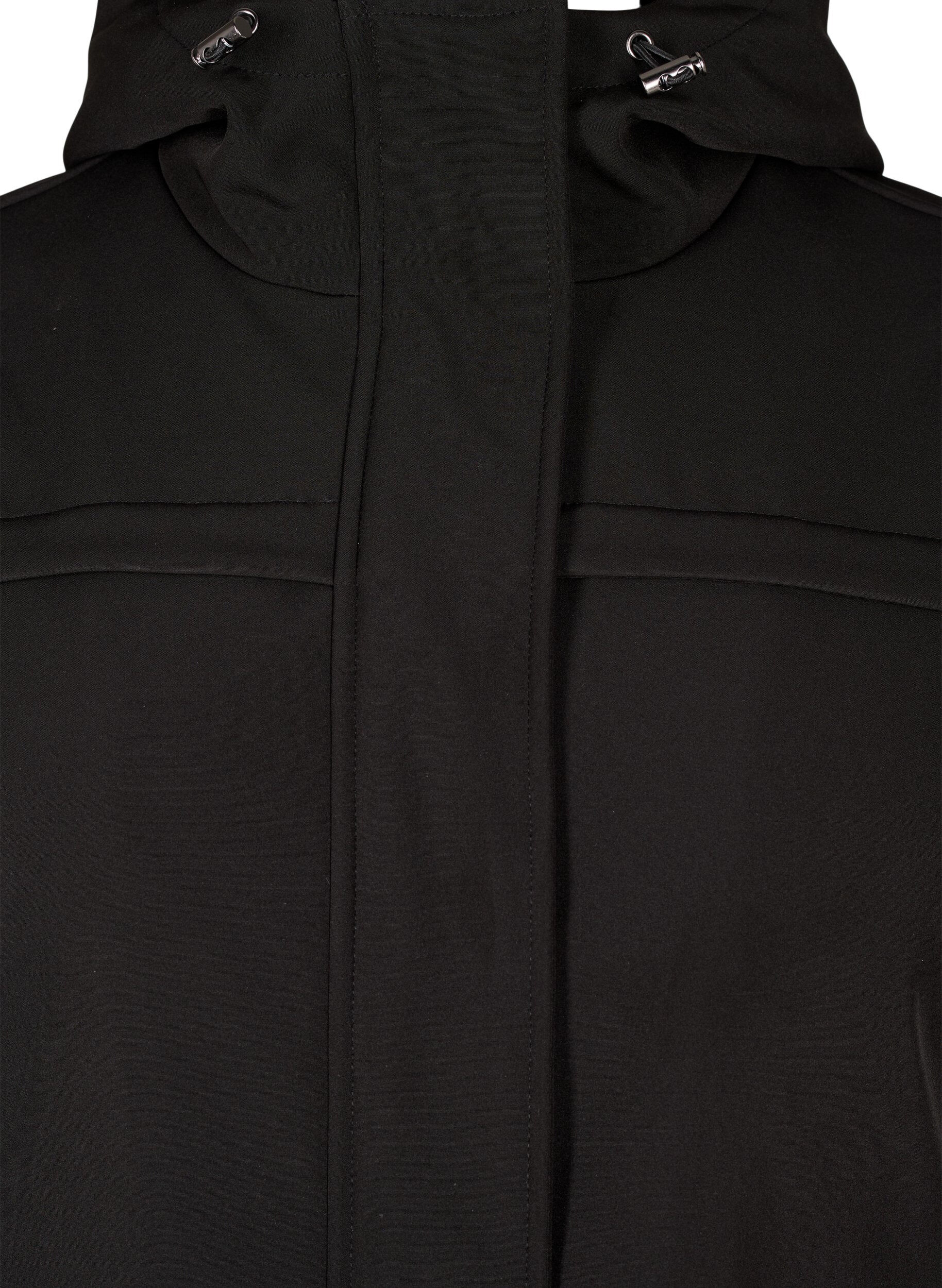 Zizzi Wasserabweisende Softshell-Jacke mit Steppfutter, Schwarz, Packshot image number 2