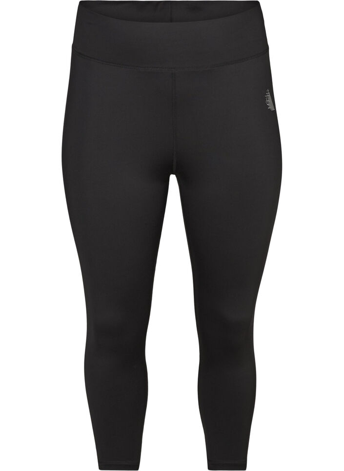 Eng anliegende Workout-Capris, Schwarz, Packshot image number 0