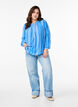 Bluse mit aufgesticktem Muster, Blau, Model image number 1