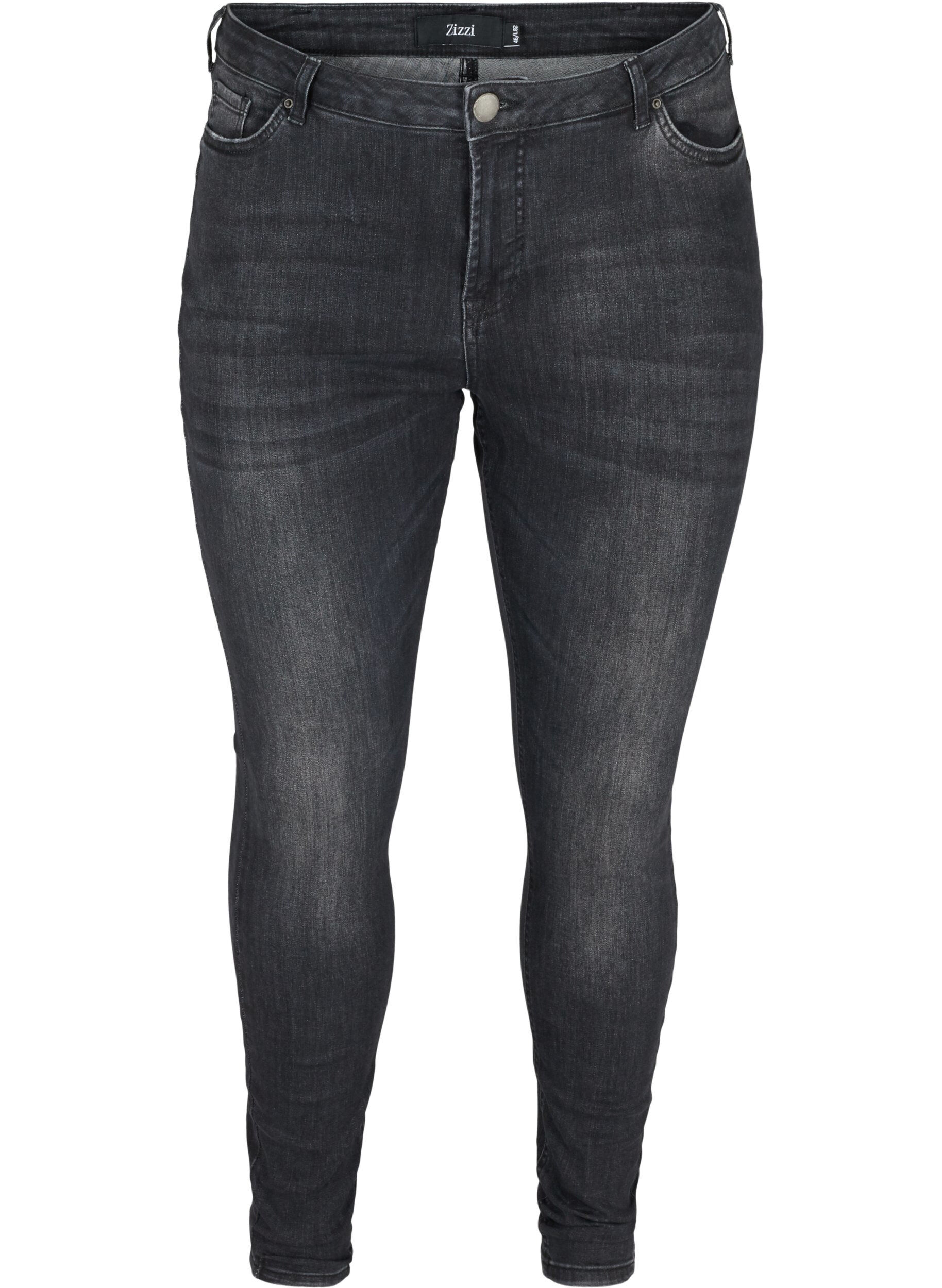Zizzi Amy Jeans, Grey Denim, Packshot image number 0