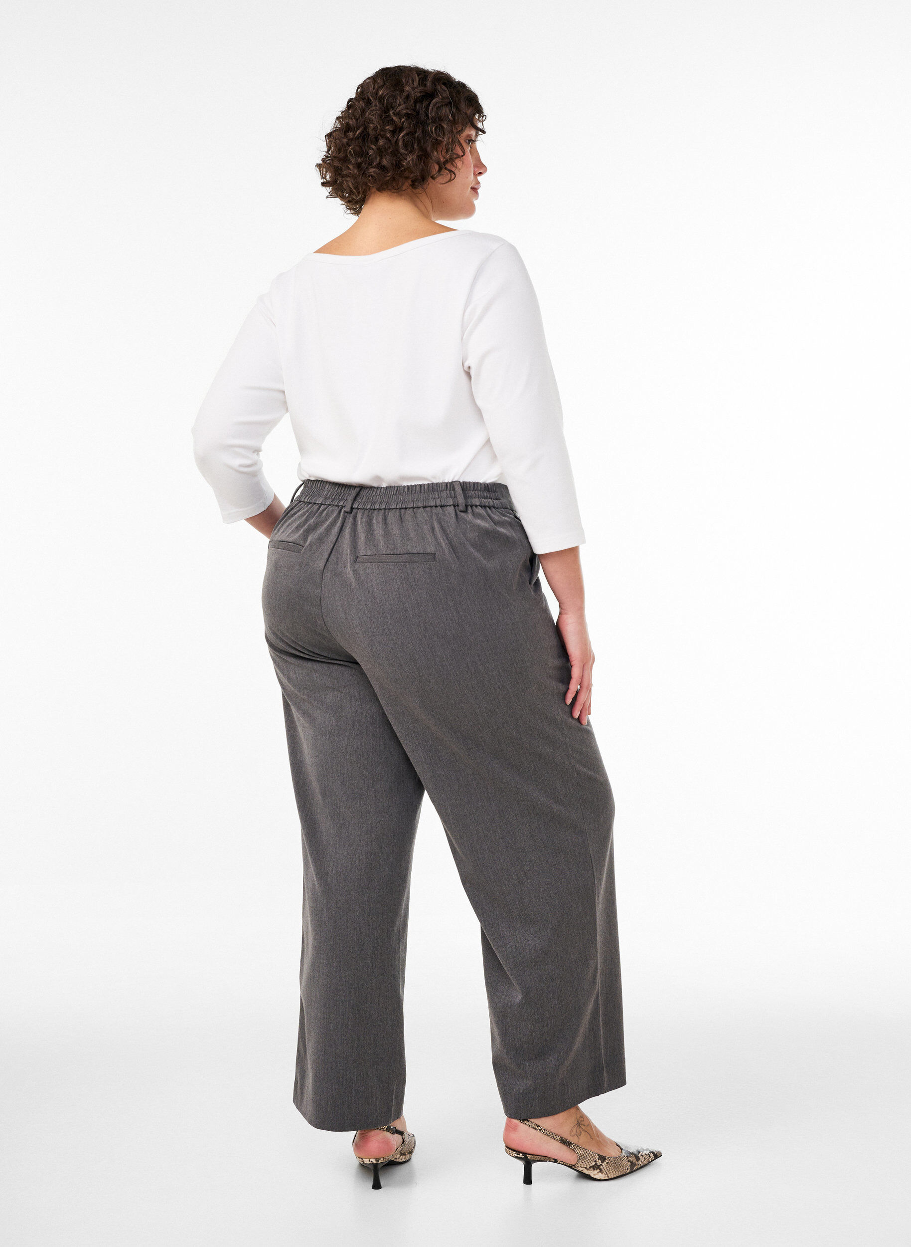 ZizziHoch taillierte Anzughose mit gerader Passform, Grau, Model image number 1
